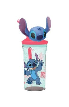 Stitch 3d Head Tumbler w/ Straw