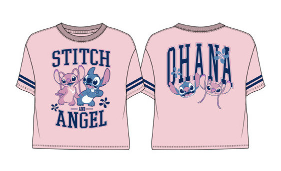 Disney Stitch & Angel Hoana Hockey Tee Pink