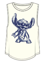 Junior Muscle Tank Troublemaker Stitch Ivory