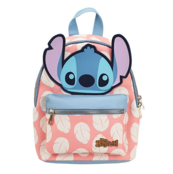 Disney Stitch 3D Applique Mini Backpack w/ Metal Badge