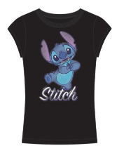 Junior Stitch Name Soft Spun Cotton Black Tee