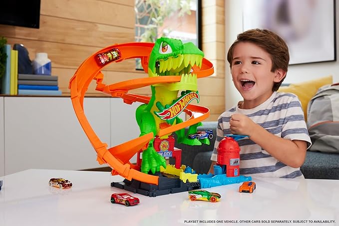 T-Rex City Blaze Battle Playset & 1:64 Scale Die-Cast Car