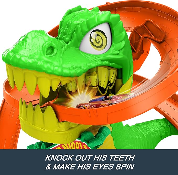 T-Rex City Blaze Battle Playset & 1:64 Scale Die-Cast Car