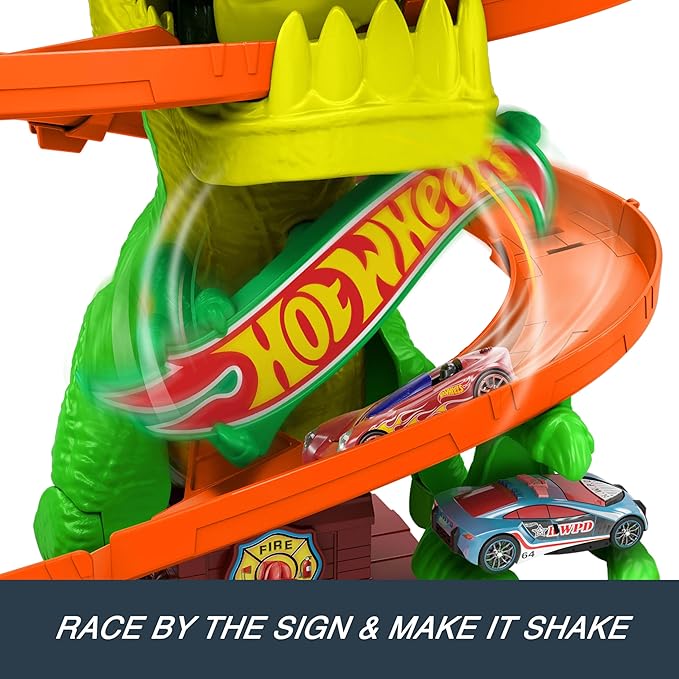 T-Rex City Blaze Battle Playset & 1:64 Scale Die-Cast Car