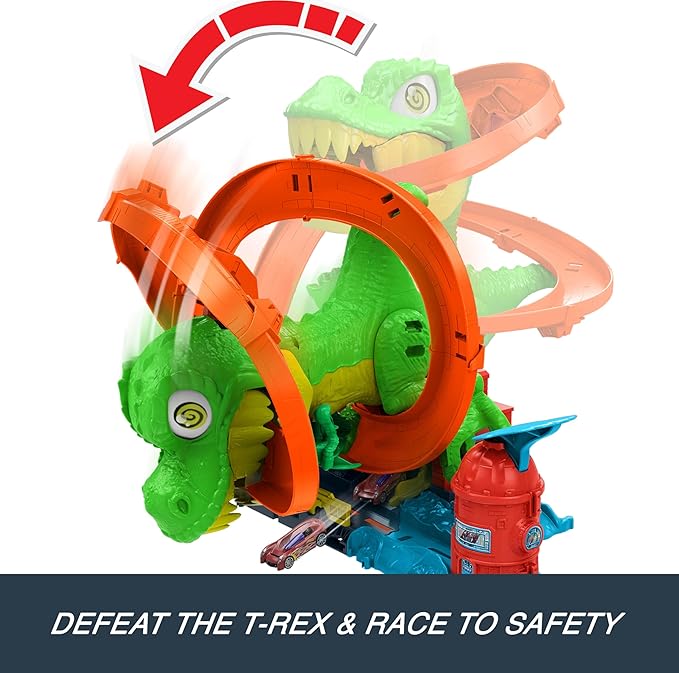T-Rex City Blaze Battle Playset & 1:64 Scale Die-Cast Car