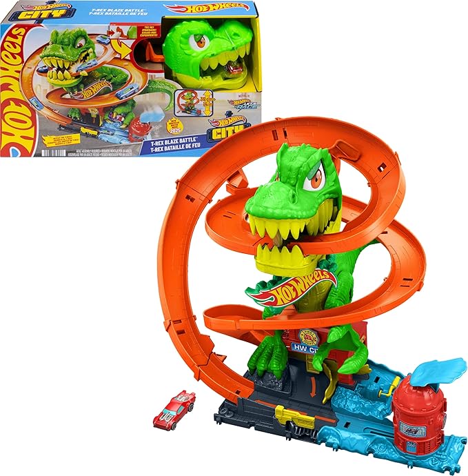 T-Rex City Blaze Battle Playset & 1:64 Scale Die-Cast Car