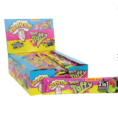 Sour Taffy Candy 2 in 1 Chewy Bar