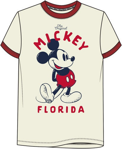 Florida Mickey Stance Delicate Ivory Adult Shirt