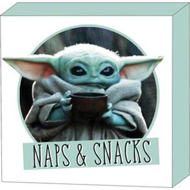 The Mandalorian Baby Yoda Naps And Snacks Wall Sign