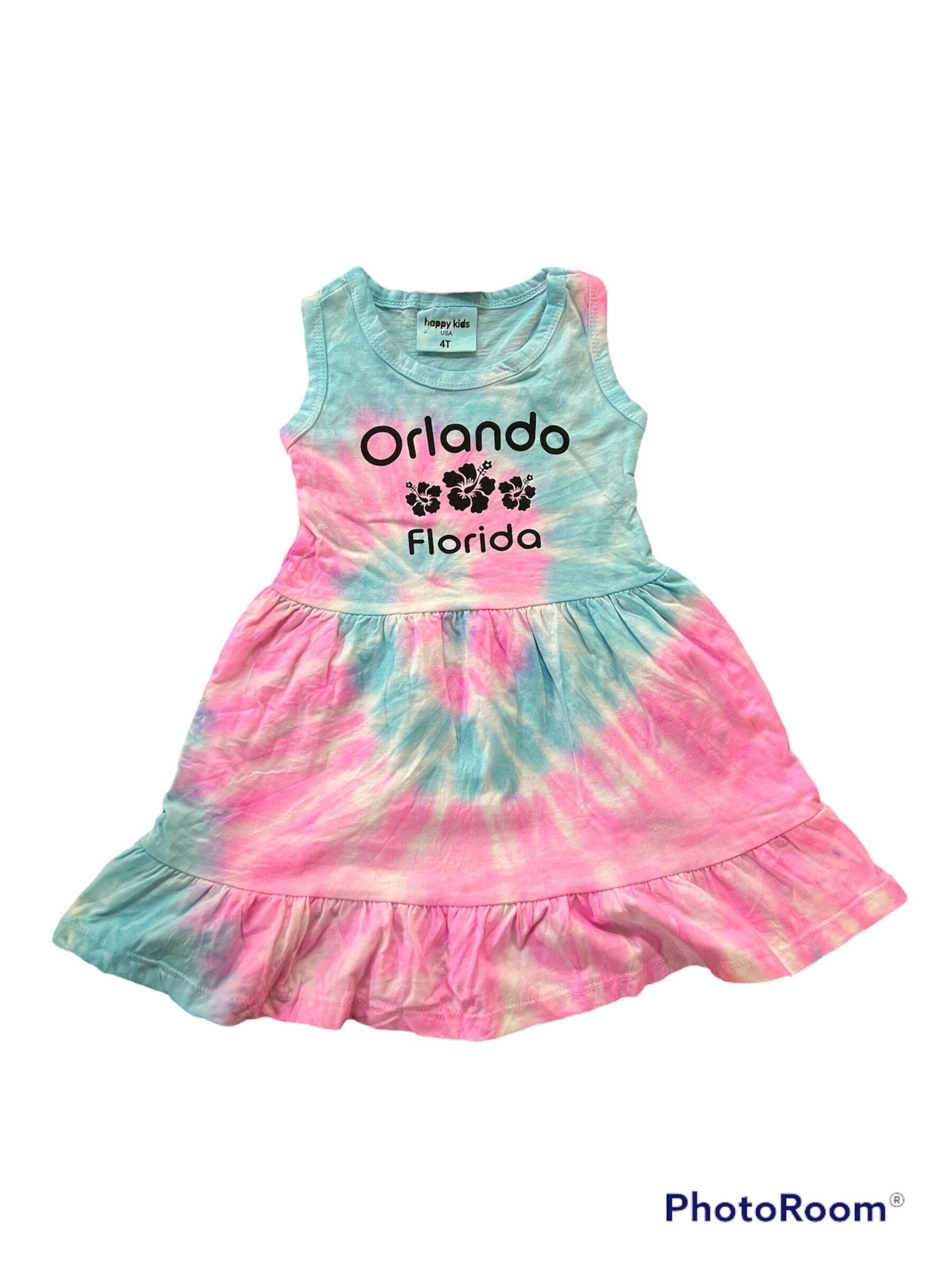 Toddler Neon Dye Summer Dress Aqua/Pink