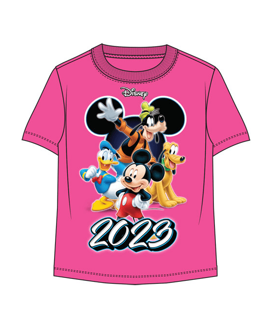 Toddlers 2023 Disney Mickey All Ears Tee Cyber Pink