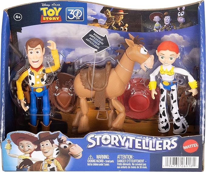 Pixar Storytellers Toy Story Woody, Jessie & Bullseye Posable Toys