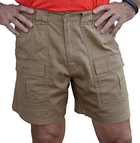 mens dress shorts 6 inch inseam Lands' End Men's Comfort Waist Pleated 6" No Iron Chino Shorts