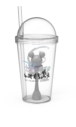 Disney 100 Years of Wonder 22 ounce Mickey Ears Tumbler W Straw