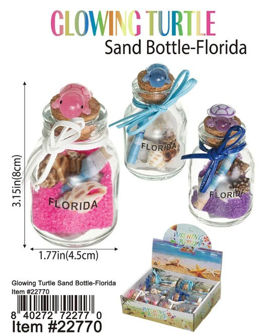 Florida Glowing Turtle Sand Bottle Assrt