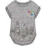 HP Hogwarts Crest Castle Girl Rolled Cuff Youth Shirt