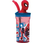 Spiderman 3d Head Tumbler w/ Straw