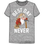 Disney Grumpy Best Day Never  Adult T-Shirt, Gray