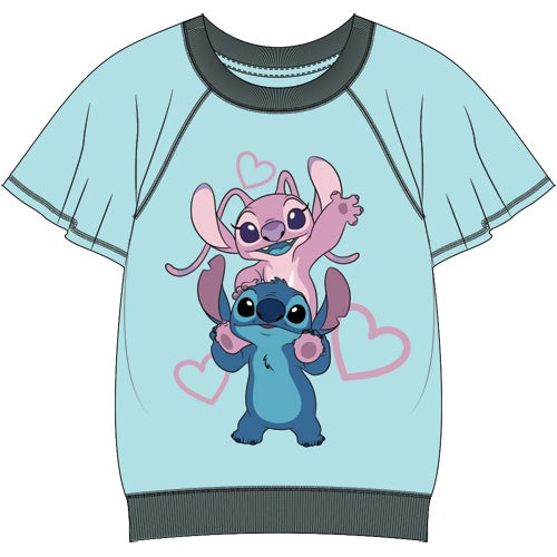 Girls Hiya Stitch & Angel Flutter Sleeve Top