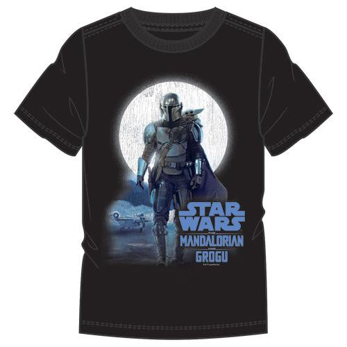 Adult Star Wars The Mandalorian & Grogu Duo Black Tee