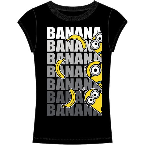 Junior Banana Minions Black Baby Tee