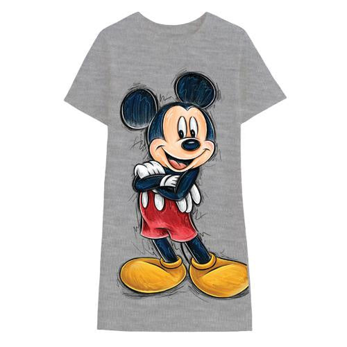 Junior Mickey Mouse Oversized Gray Tee