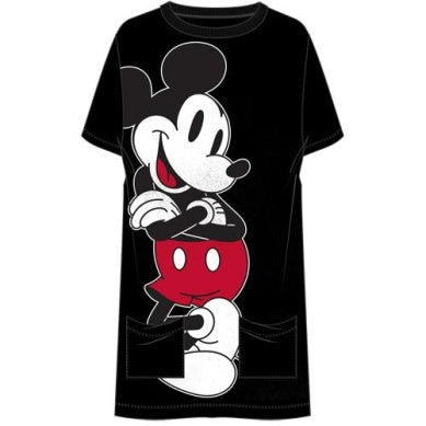 Mickey Mouse Stranding Black Junior Pocket Dress