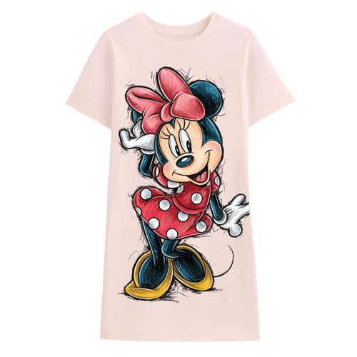 Junior Minnie Mouse Cutie Oversized Pink Tee