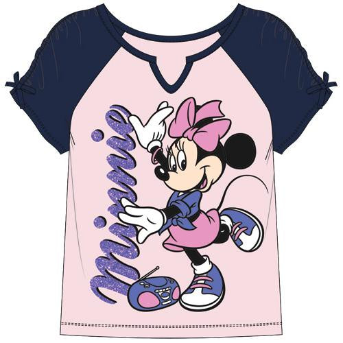 Girls Minnie Mouse Pop Cinch Sleeve Tee