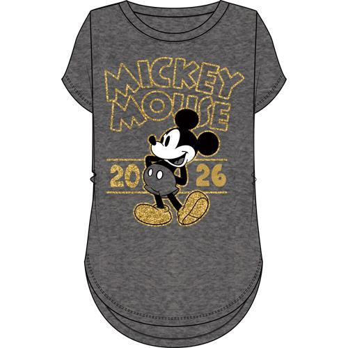 Disney Mickey Mouse 2026 Juniors Fashion Top Grey
