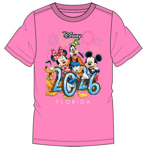 Disney Mickey & Friend FL 2026 BOOM Youth Pink Shirt