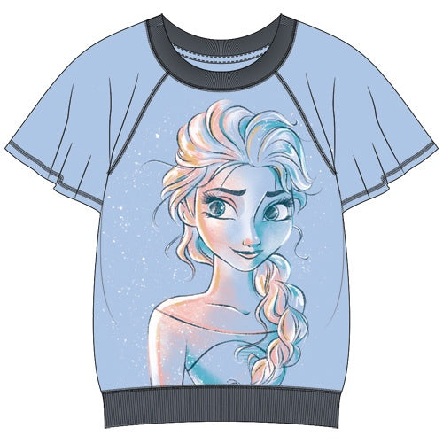 Girls Frozen Elsa Glow Flutter Sleeve Top