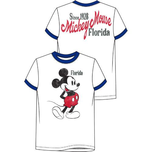 Adult Florida Mickey Club White Ringer Tee