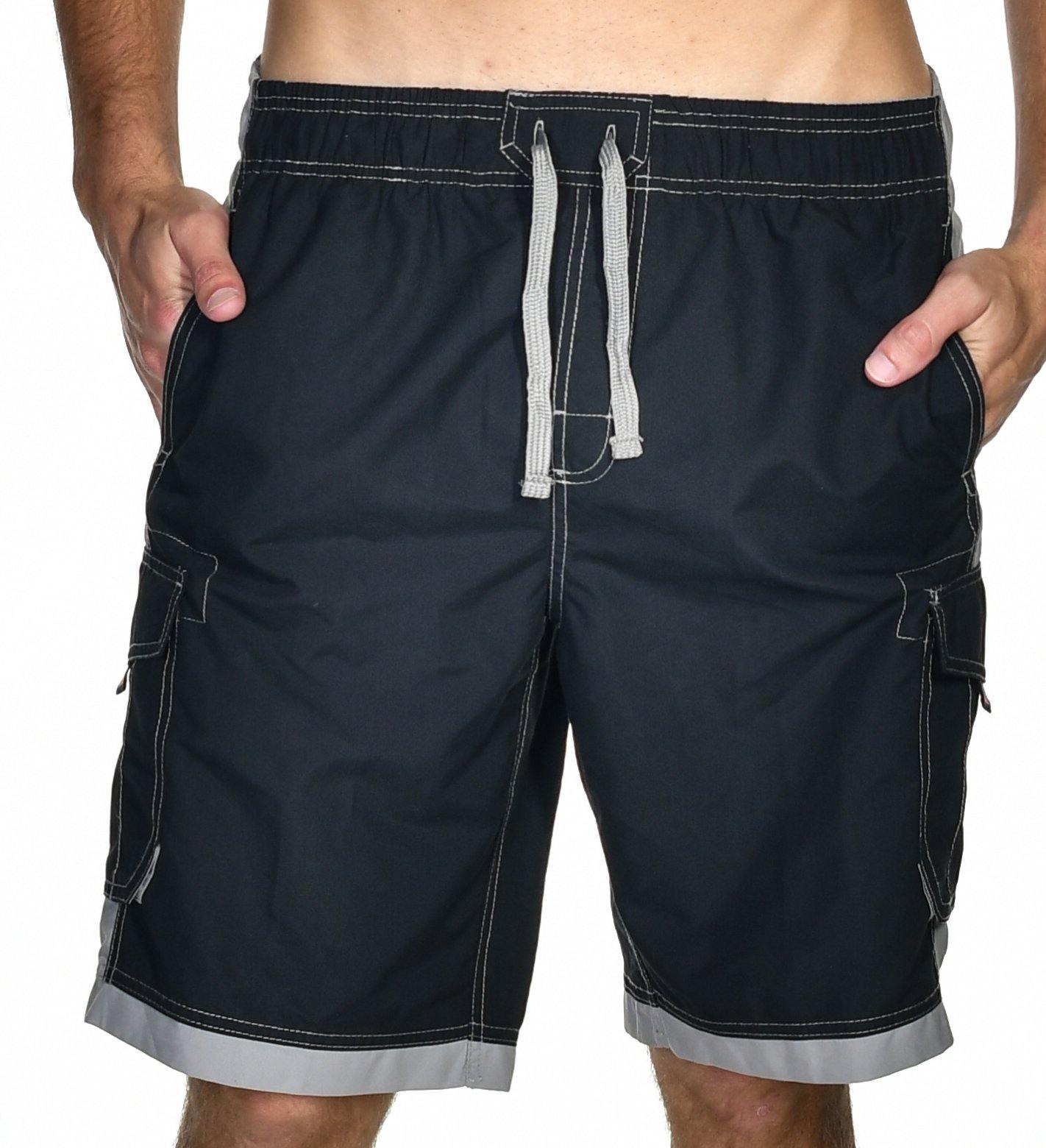 US Apparel Men's Islander Board Shorts, Black