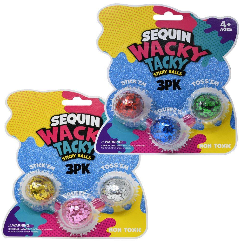 Wacky Tacky 3 Pk Sequin Squishy Balls