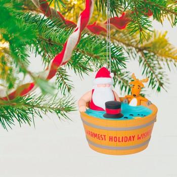 Warmest Holiday Wishes Hot Tub Musical Ornament