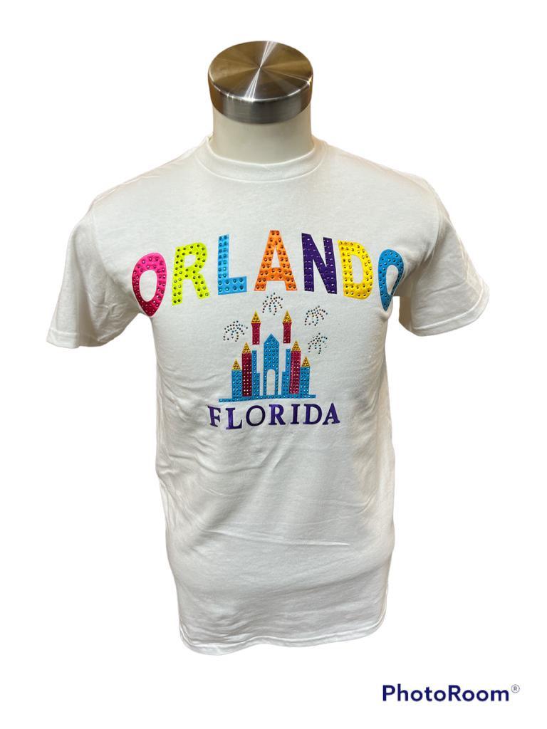 White Orlando Florida With Stone / Castle T-shirt
