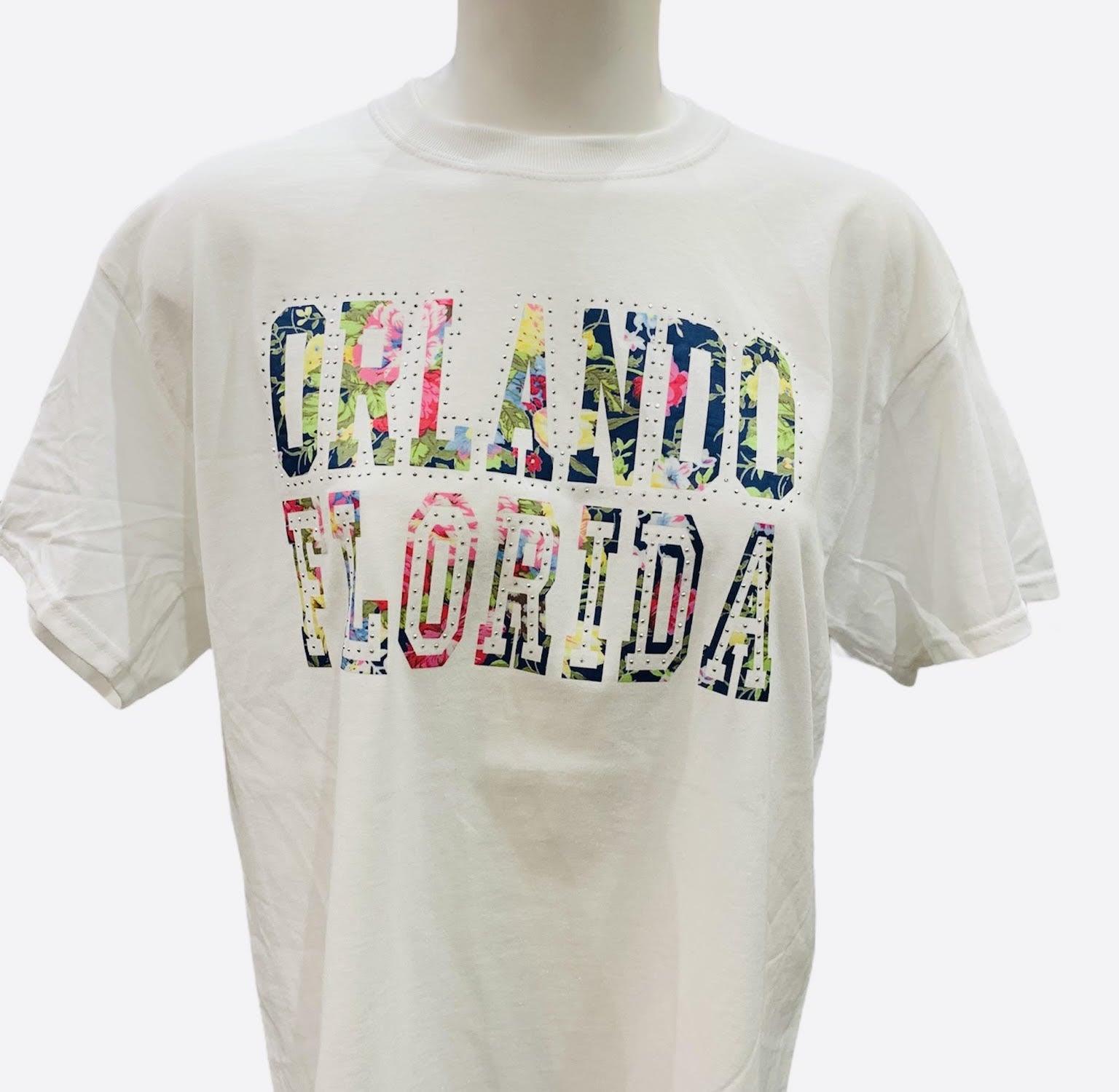 White Orlando T-shirt With Stone kk1335