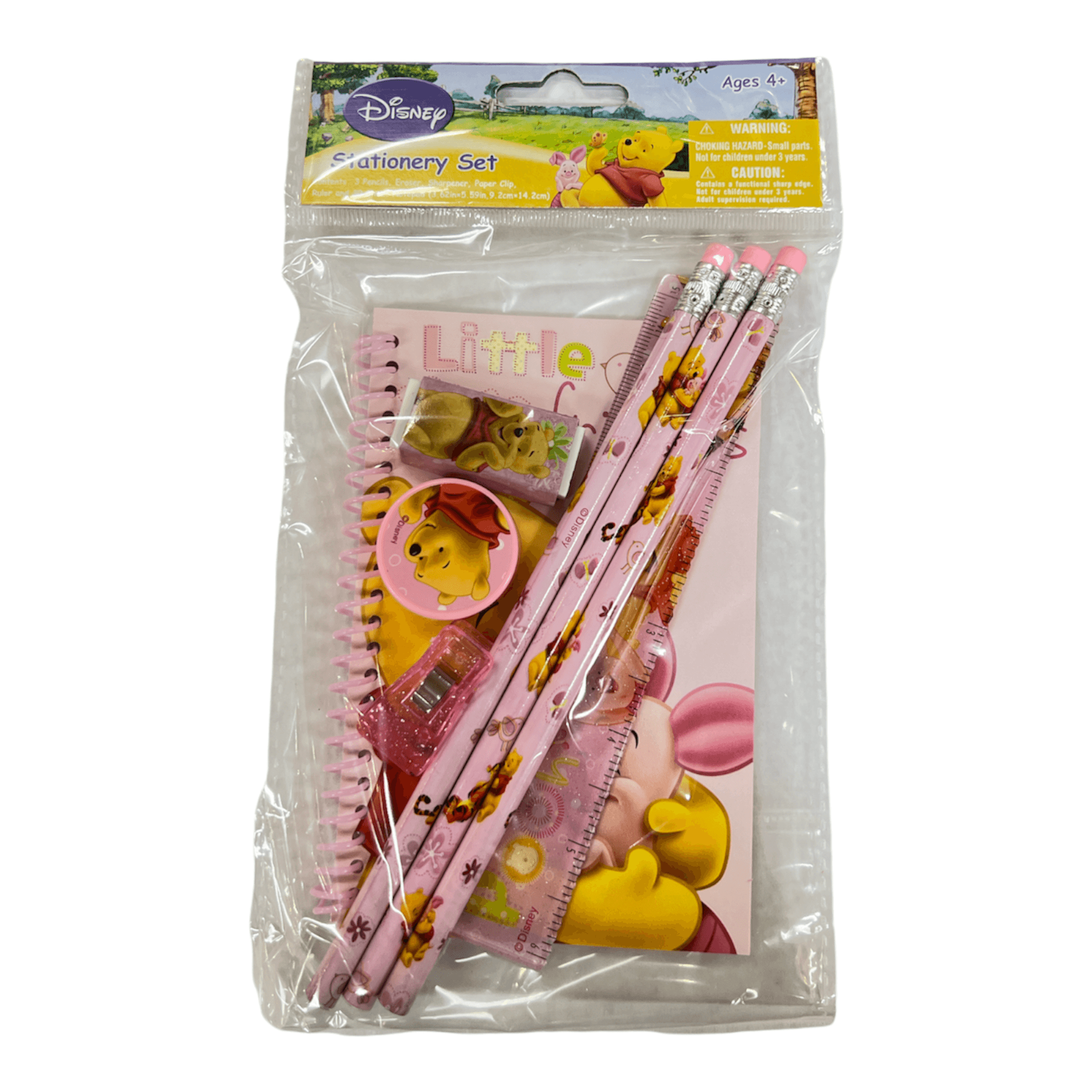 Winnie The Pooh Stationery Set With Header Pink