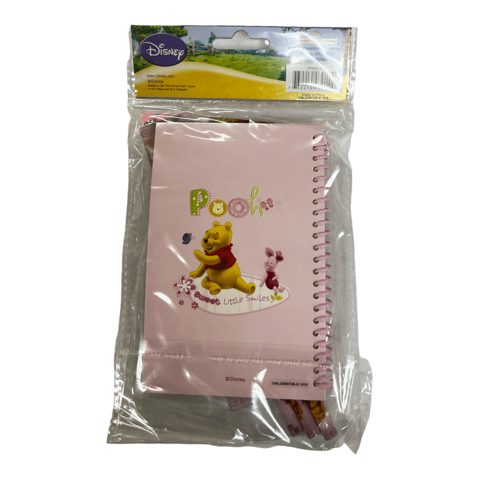 Winnie The Pooh Stationery Set With Header Pink