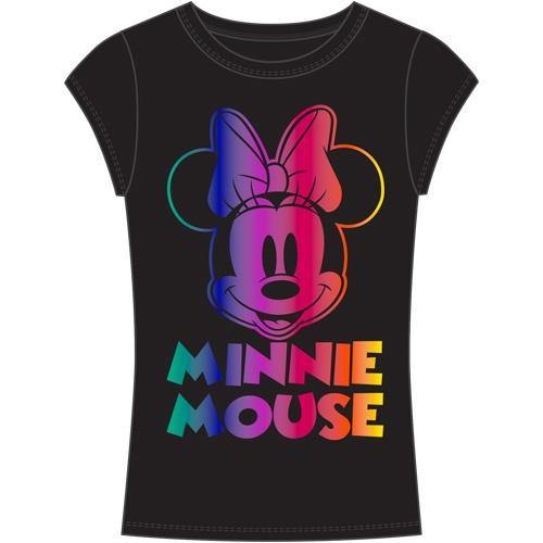 Youth Girls Fashion Top Happy Minnie Mouse Face, Black