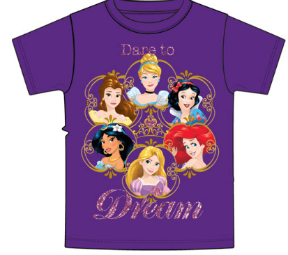 Youth Girls Princess Dare To Dream Purple Tee