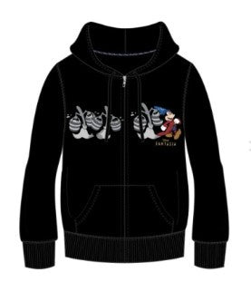 Adult Mickey Mouse Sorcerer Black Zipped Hoodie