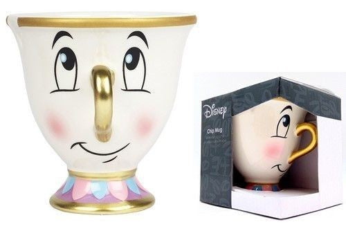 Disney Beauty and the Beast Chip Mug with Gold Foil Printing In Box