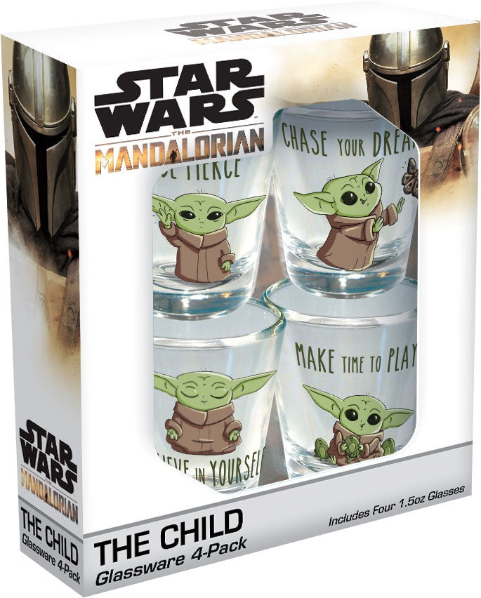 Star Wars Mandalorian The Child  Mini Glass Set (4-Pack /1.5oz)