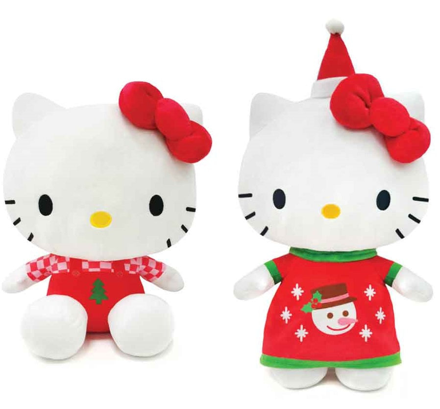 Hello Kitty 10" Plush Snowman & Pine Tree Sweater