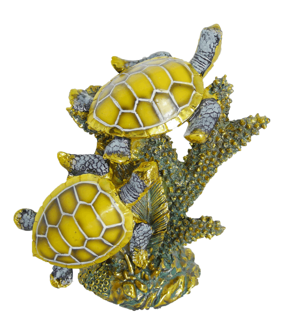 Sea Turtle Figurine Gold 4"