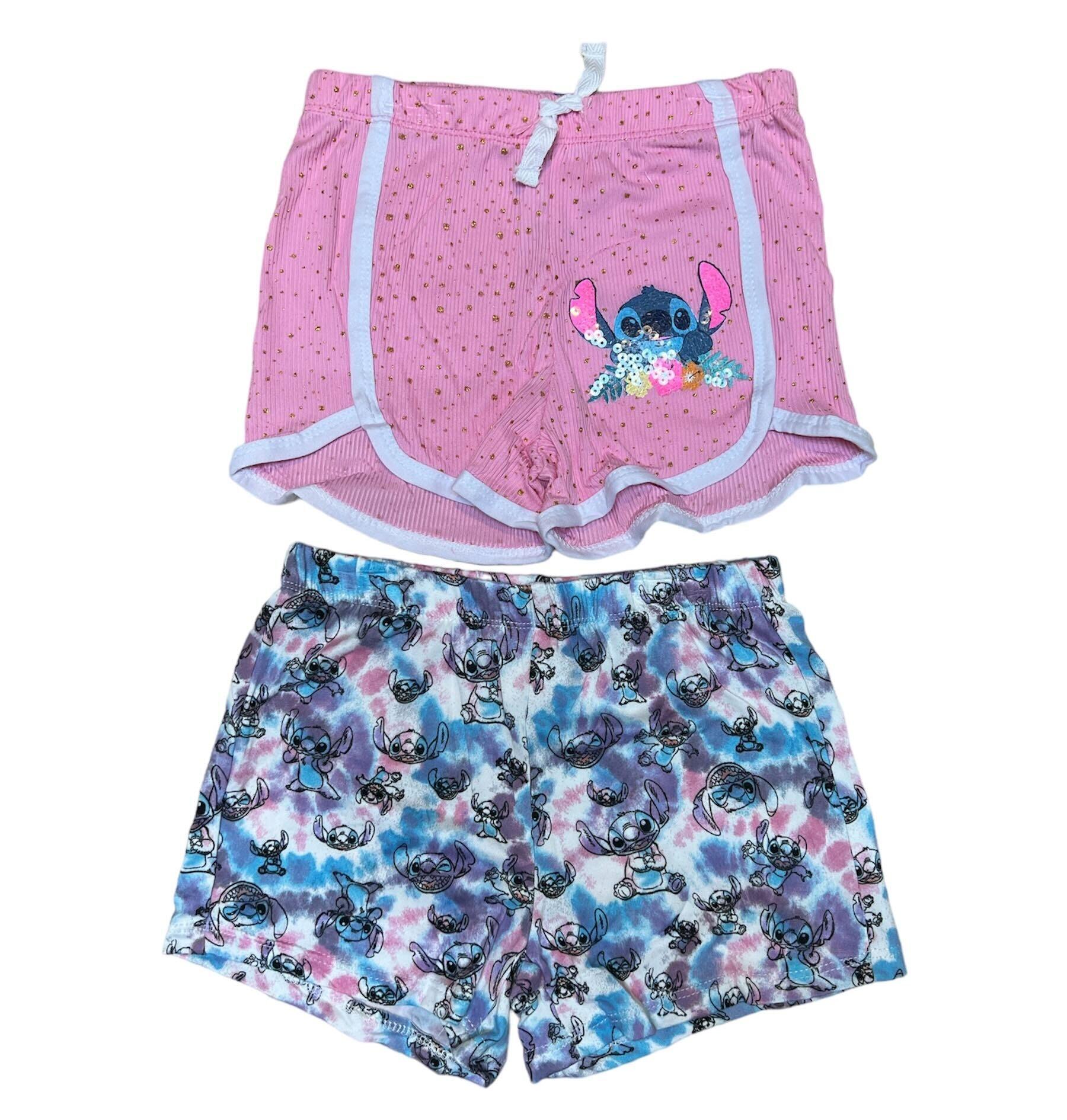 2 Pack Girls Stitch Pink Shorts