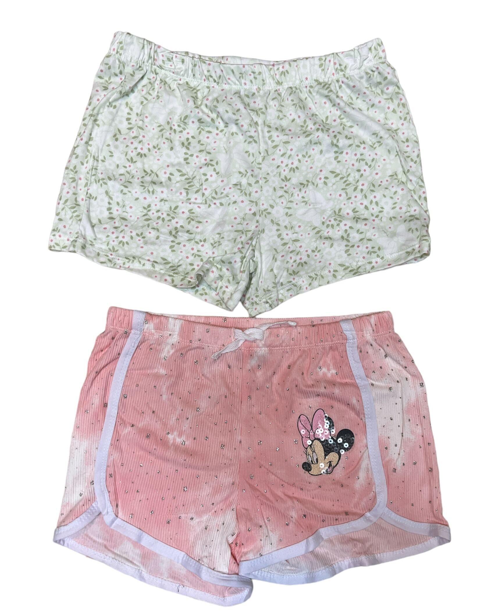 2 Pack Kids Minnie Mouse Light Pink Shorts Set