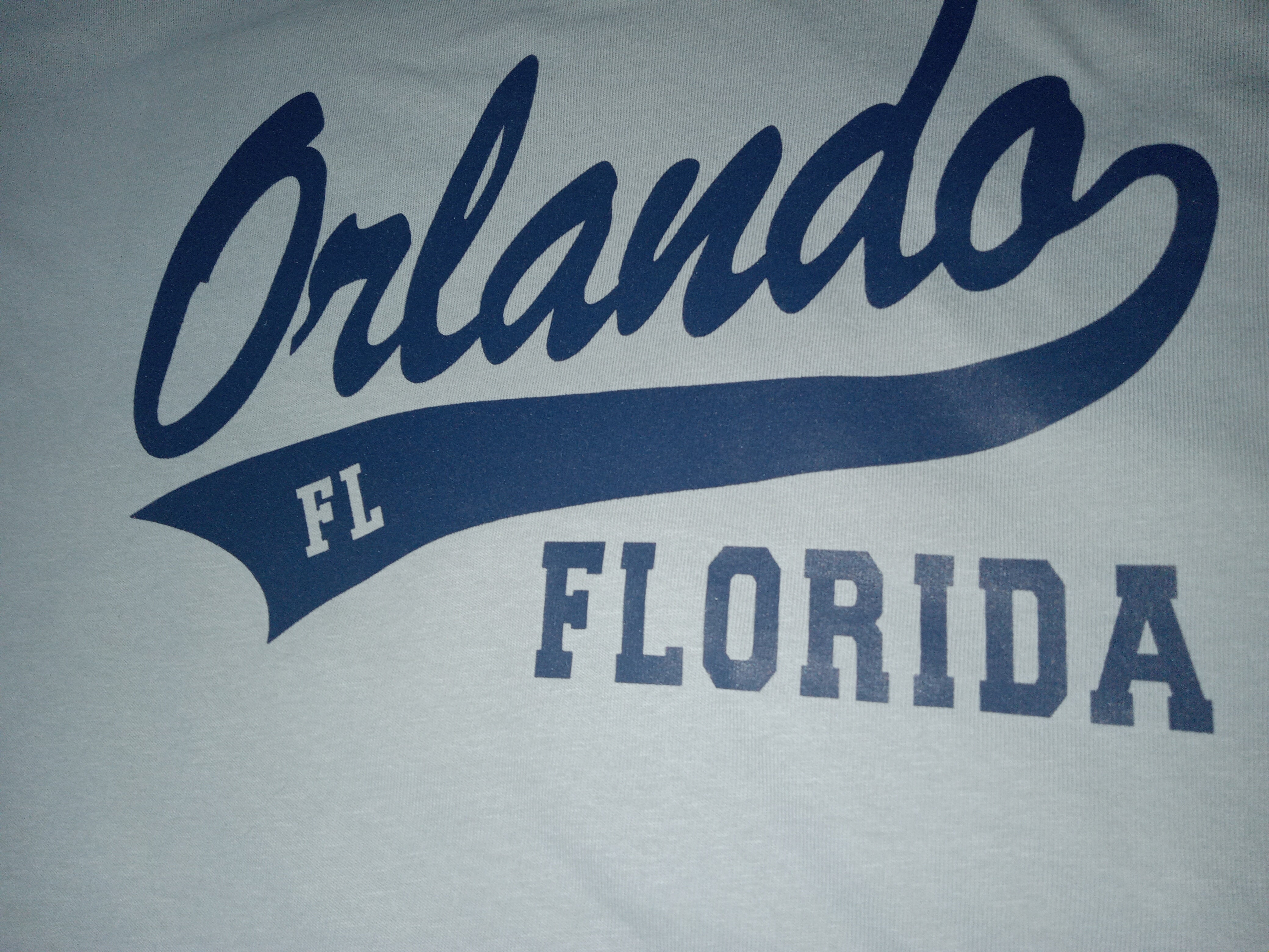 Orlando Florida Ribbon Navy Color T-shirt